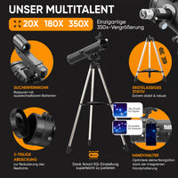 Teleskop mit bis zu 350-facher Vergrößerung