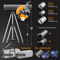 Teleskop mit bis zu 350-facher Vergrößerung