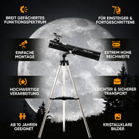 Teleskop mit bis zu 350-facher Vergrößerung