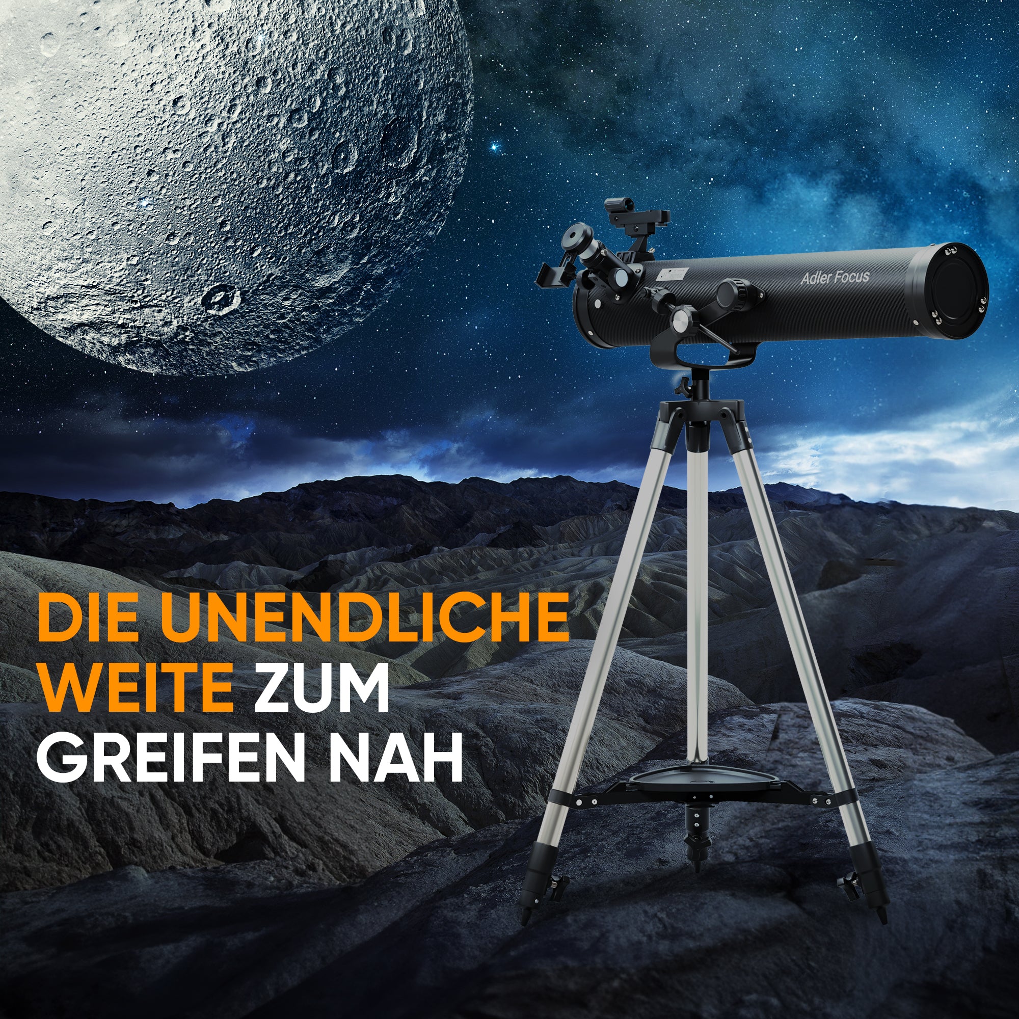 Teleskop mit bis zu 350-facher Vergrößerung